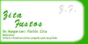 zita fustos business card