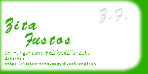 zita fustos business card